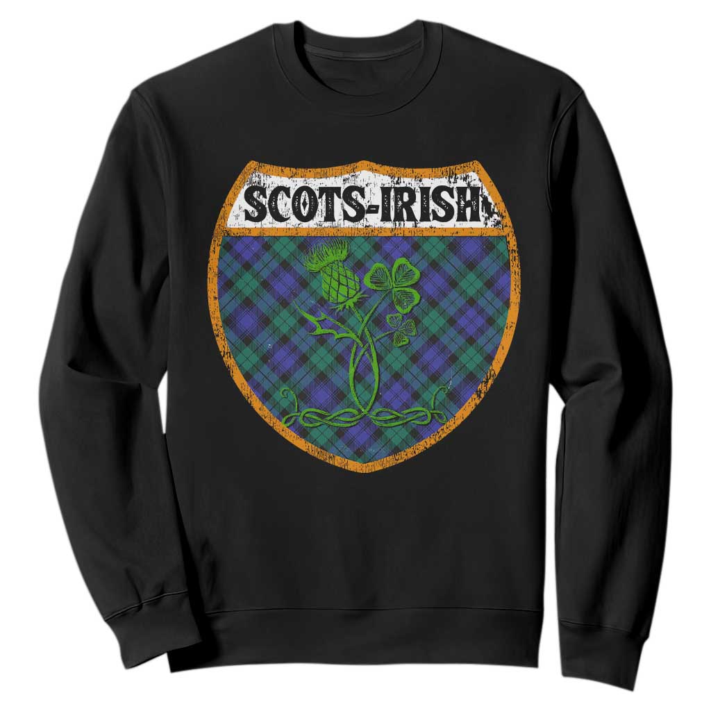 Scots-Irish Pride Sweatshirt Shamrock Ulster Scots Scotch Irish Shamrock Thistle TS09 Black Print Your Wear