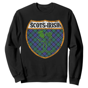 Scots-Irish Pride Sweatshirt Shamrock Ulster Scots Scotch Irish Shamrock Thistle TS09 Black Print Your Wear
