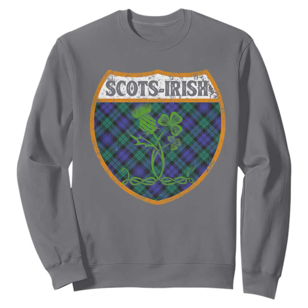 Scots-Irish Pride Sweatshirt Shamrock Ulster Scots Scotch Irish Shamrock Thistle TS09 Charcoal Print Your Wear