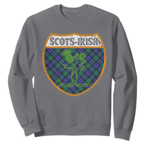 Scots-Irish Pride Sweatshirt Shamrock Ulster Scots Scotch Irish Shamrock Thistle TS09 Charcoal Print Your Wear