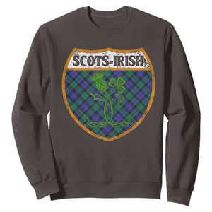 Scots-Irish Pride Sweatshirt Shamrock Ulster Scots Scotch Irish Shamrock Thistle TS09 Dark Chocolate Print Your Wear