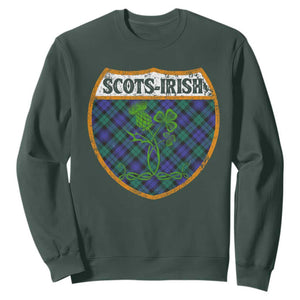 Scots-Irish Pride Sweatshirt Shamrock Ulster Scots Scotch Irish Shamrock Thistle TS09 Dark Forest Green Print Your Wear