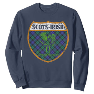 Scots-Irish Pride Sweatshirt Shamrock Ulster Scots Scotch Irish Shamrock Thistle TS09 Navy Print Your Wear