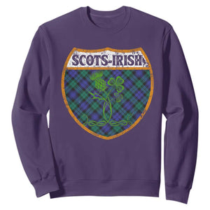 Scots-Irish Pride Sweatshirt Shamrock Ulster Scots Scotch Irish Shamrock Thistle TS09 Purple Print Your Wear