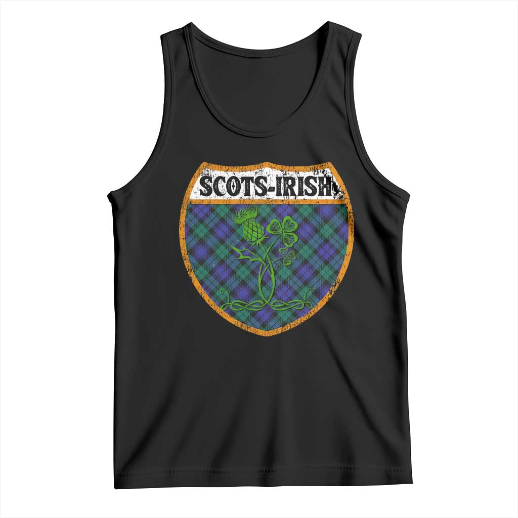 Scots-Irish Pride Tank Top Shamrock Ulster Scots Scotch Irish Shamrock Thistle TS09 Black Print Your Wear