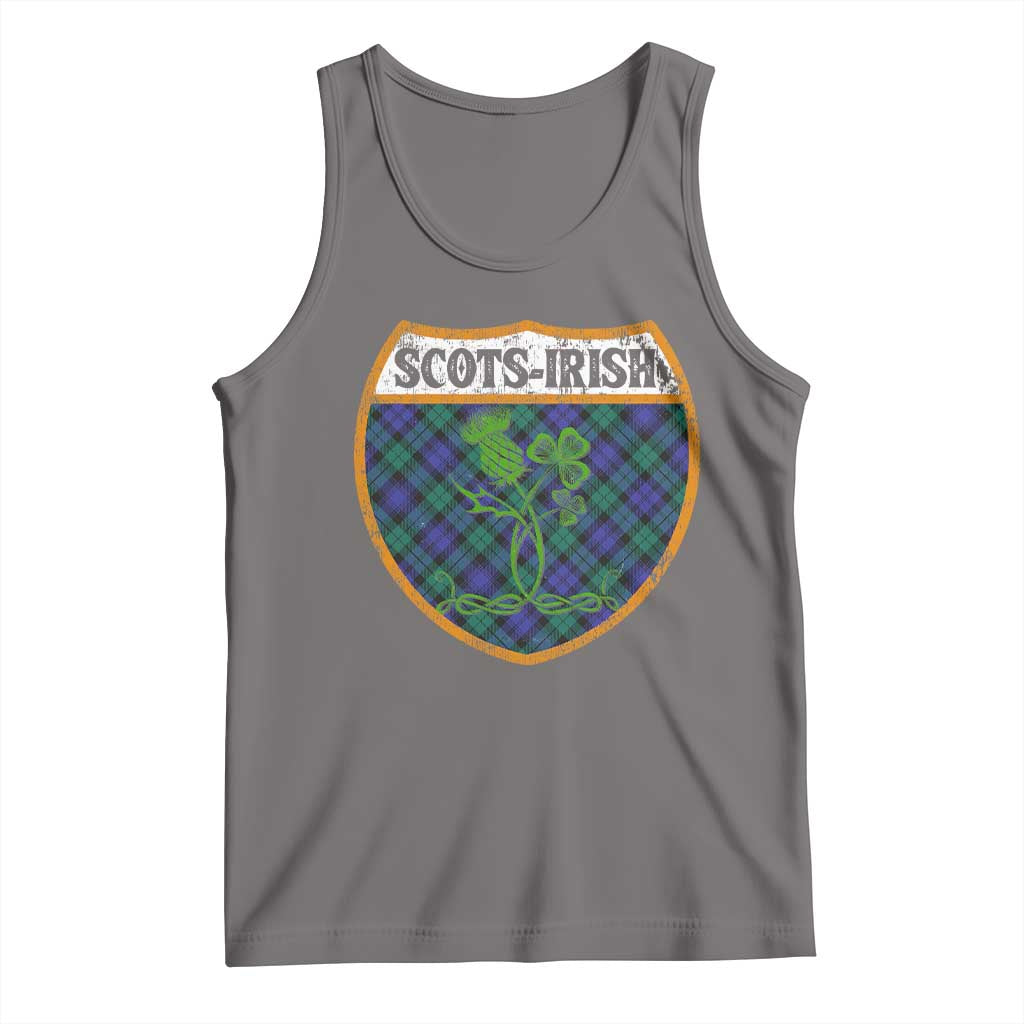 Scots-Irish Pride Tank Top Shamrock Ulster Scots Scotch Irish Shamrock Thistle TS09 Deep Heather Print Your Wear