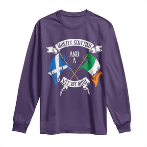 Funny Scots-Irish Pride Long Sleeve Shirt Mostly Scottish Wee Bit Irish TS09 Purple Print Your Wear