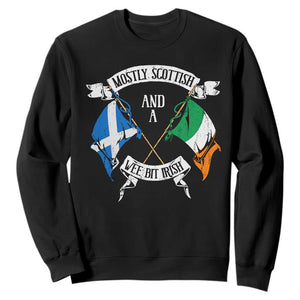 Funny Scots-Irish Pride Sweatshirt Mostly Scottish Wee Bit Irish TS09 Black Print Your Wear