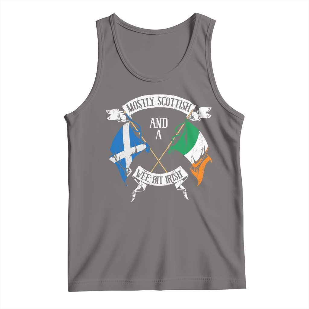 Funny Scots-Irish Pride Tank Top Mostly Scottish Wee Bit Irish TS09 Deep Heather Print Your Wear