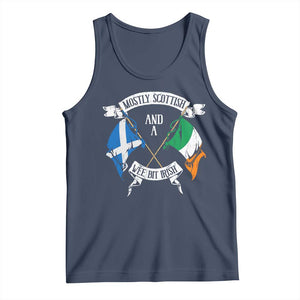 Funny Scots-Irish Pride Tank Top Mostly Scottish Wee Bit Irish TS09 Navy Print Your Wear