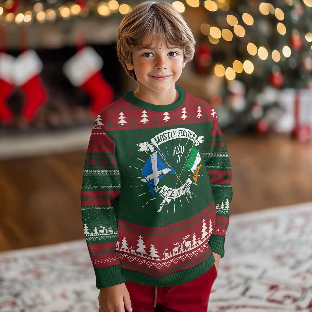 Funny Scots-Irish Pride Knit Sweatshirt Mostly Scottish Wee Bit Irish TS09 Christmas Print Your Wear