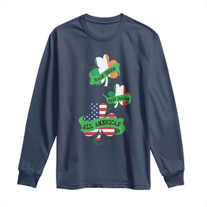 Half Irish Half Italian All American Long Sleeve Shirt TS09 Navy Print Your Wear