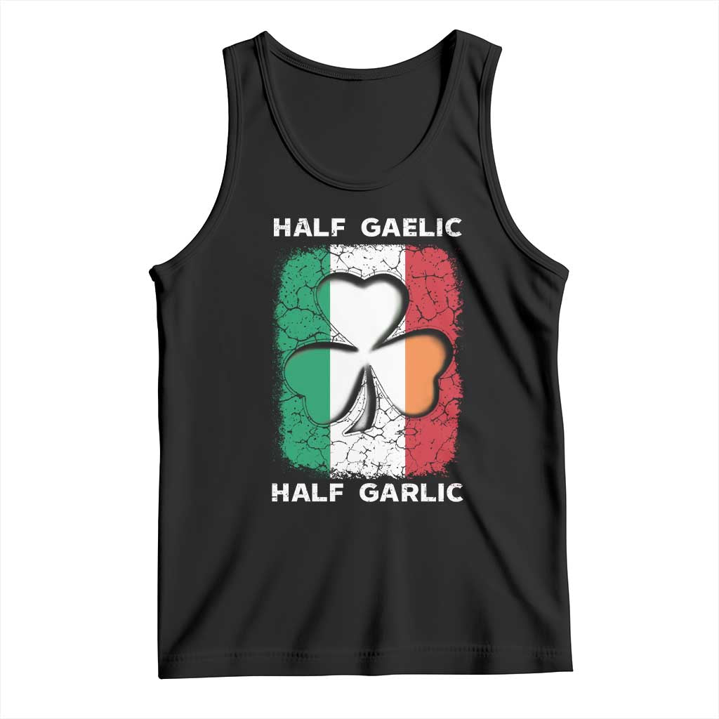 Irish Italian Pride Tank Top Half Gaelic Half Garlic Shamrock Ireland Italy Flag TS09 Black Print Your Wear