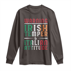 Funny Irish Temper Italian Attitude Long Sleeve Shirt TS09 Dark Chocolate Print Your Wear