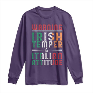 Funny Irish Temper Italian Attitude Long Sleeve Shirt TS09 Purple Print Your Wear