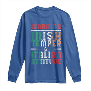 Funny Irish Temper Italian Attitude Long Sleeve Shirt TS09 Royal Blue Print Your Wear