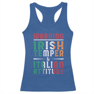 Funny Irish Temper Italian Attitude Racerback Tank Top TS09 Royal Blue Print Your Wear
