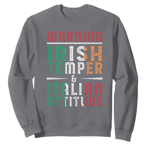 Funny Irish Temper Italian Attitude Sweatshirt TS09 Charcoal Print Your Wear