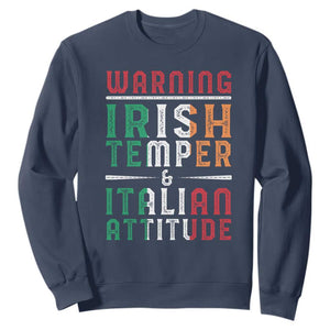 Funny Irish Temper Italian Attitude Sweatshirt TS09 Navy Print Your Wear