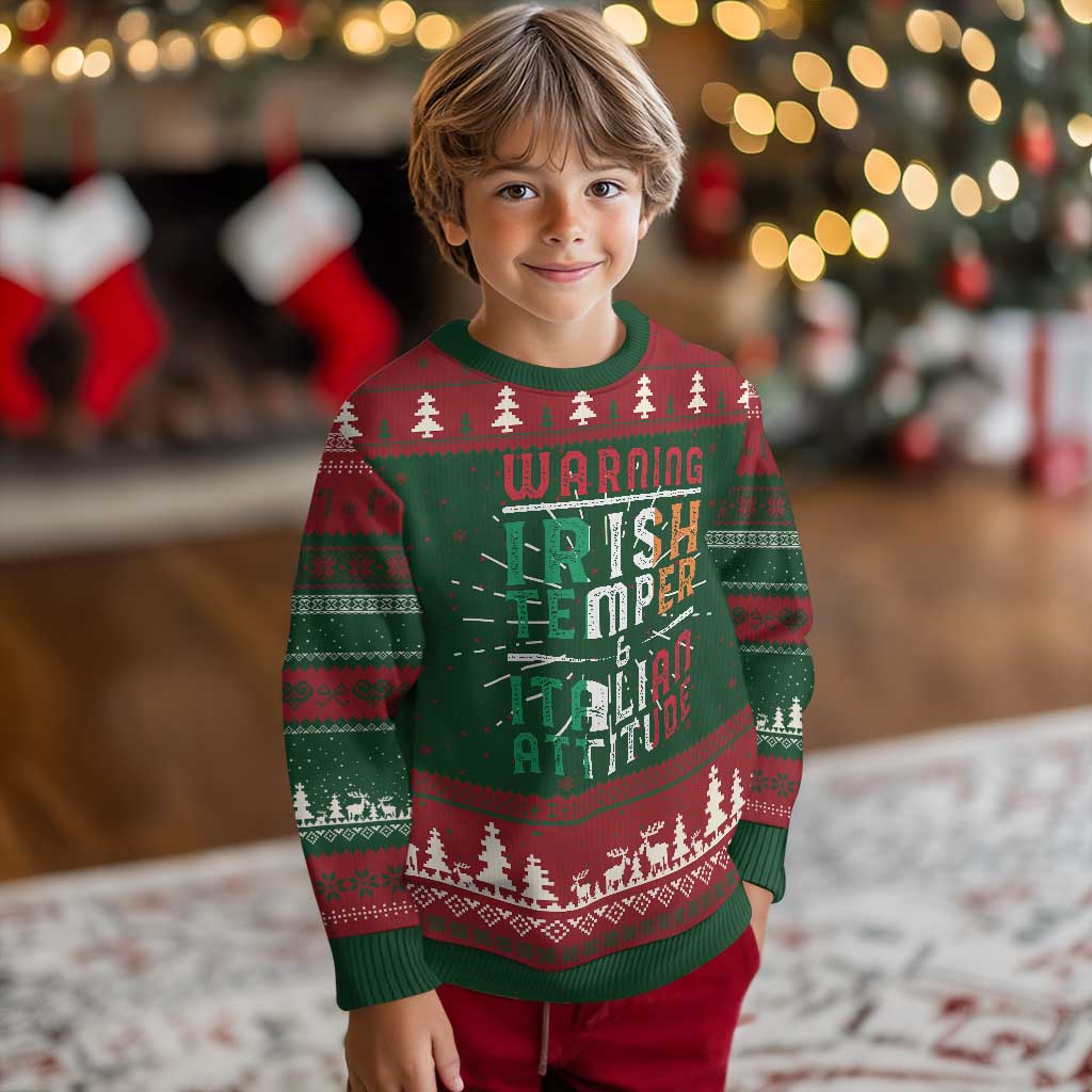 Funny Irish Temper Italian Attitude Knit Sweatshirt TS09 Christmas Print Your Wear