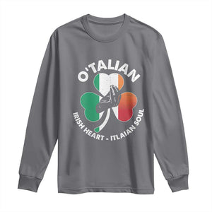 Italian Irish O'talian St. Patrick's Day Long Sleeve Shirt TS09 Charcoal Print Your Wear