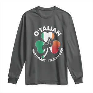 Italian Irish O'talian St. Patrick's Day Long Sleeve Shirt TS09 Dark Heather Print Your Wear