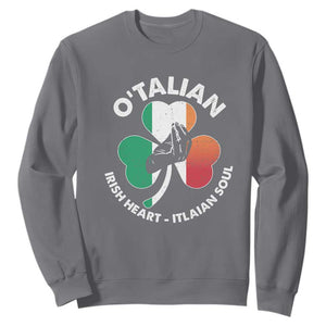 Italian Irish O'talian St. Patrick's Day Sweatshirt TS09 Charcoal Print Your Wear