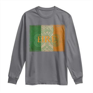 Eire Irish Pride Long Sleeve Shirt Celtic Shamrock Ireland Flag TS09 Charcoal Print Your Wear