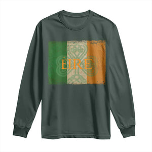 Eire Irish Pride Long Sleeve Shirt Celtic Shamrock Ireland Flag TS09 Dark Forest Green Print Your Wear