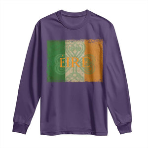 Eire Irish Pride Long Sleeve Shirt Celtic Shamrock Ireland Flag TS09 Purple Print Your Wear