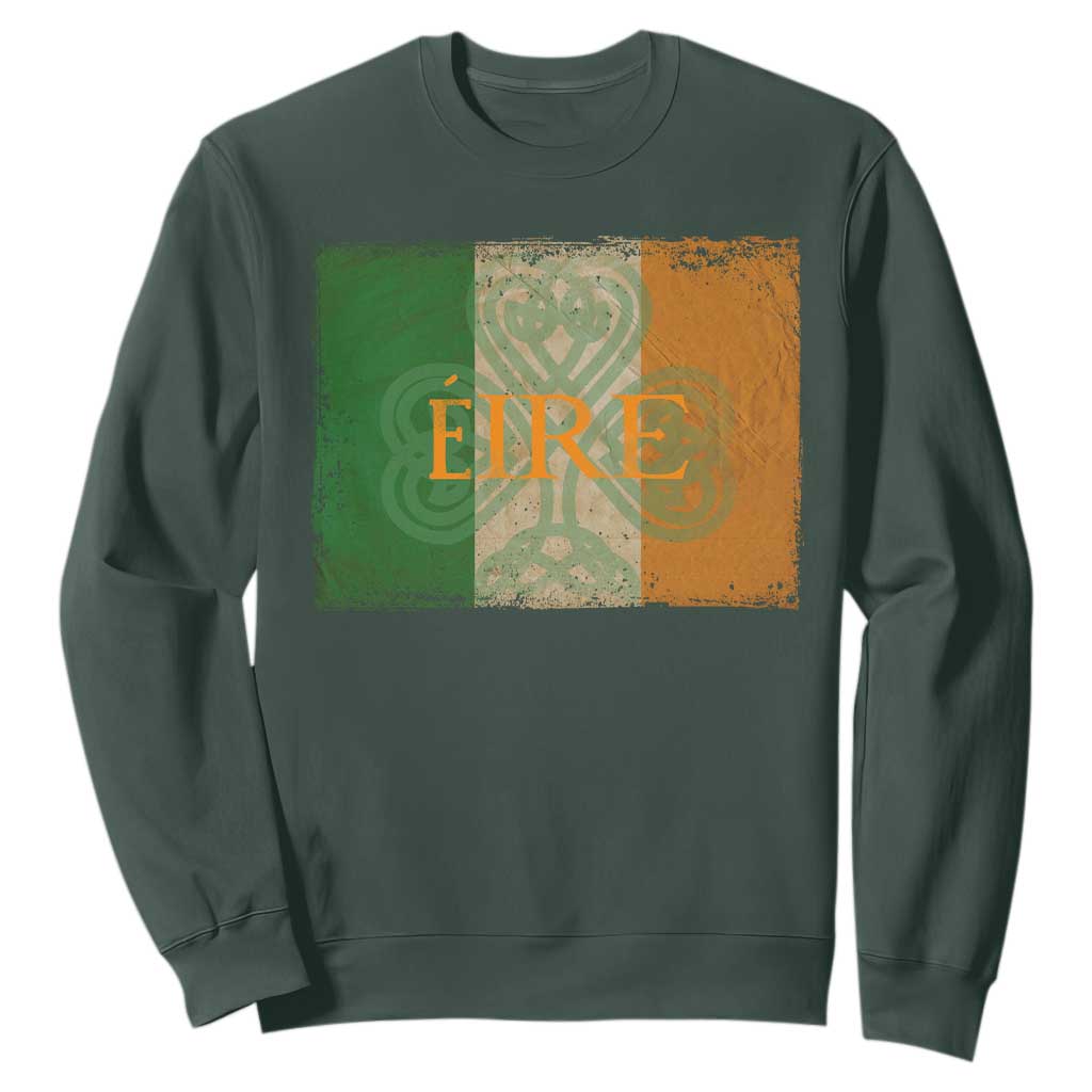 Eire Irish Pride Sweatshirt Celtic Shamrock Ireland Flag TS09 Dark Forest Green Print Your Wear