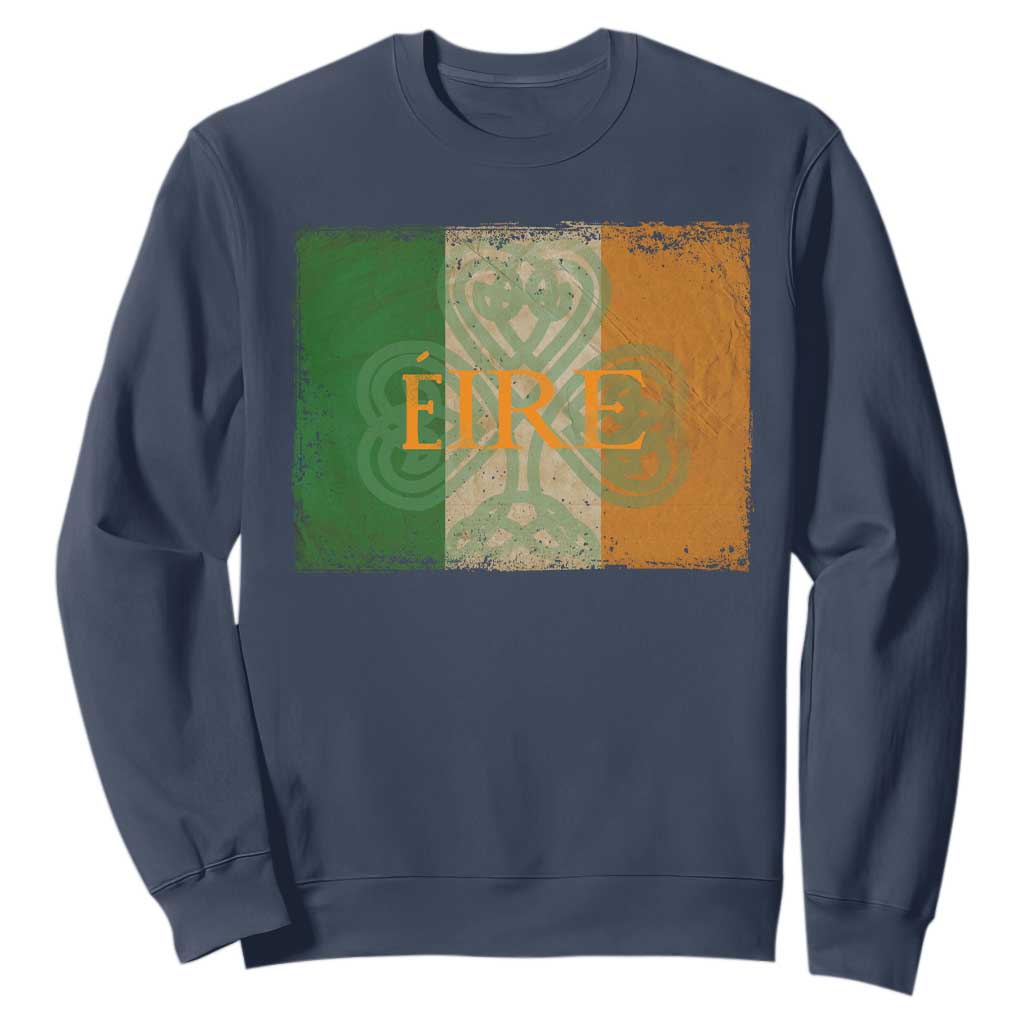 Eire Irish Pride Sweatshirt Celtic Shamrock Ireland Flag TS09 Navy Print Your Wear