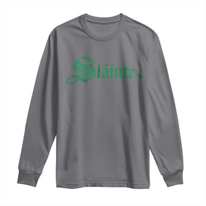 Irish Long Sleeve Shirt Slainte Cheers Good Health Ireland TS09 Charcoal Print Your Wear