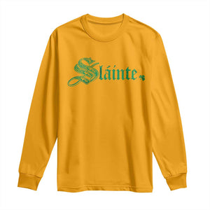 Irish Long Sleeve Shirt Slainte Cheers Good Health Ireland TS09 Gold Print Your Wear