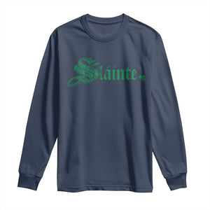 Irish Long Sleeve Shirt Slainte Cheers Good Health Ireland TS09 Navy Print Your Wear