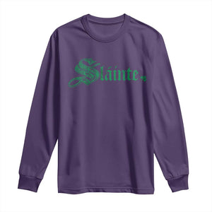 Irish Long Sleeve Shirt Slainte Cheers Good Health Ireland TS09 Purple Print Your Wear