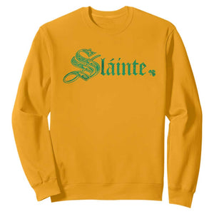 Irish Sweatshirt Slainte Cheers Good Health Ireland TS09 Gold Print Your Wear