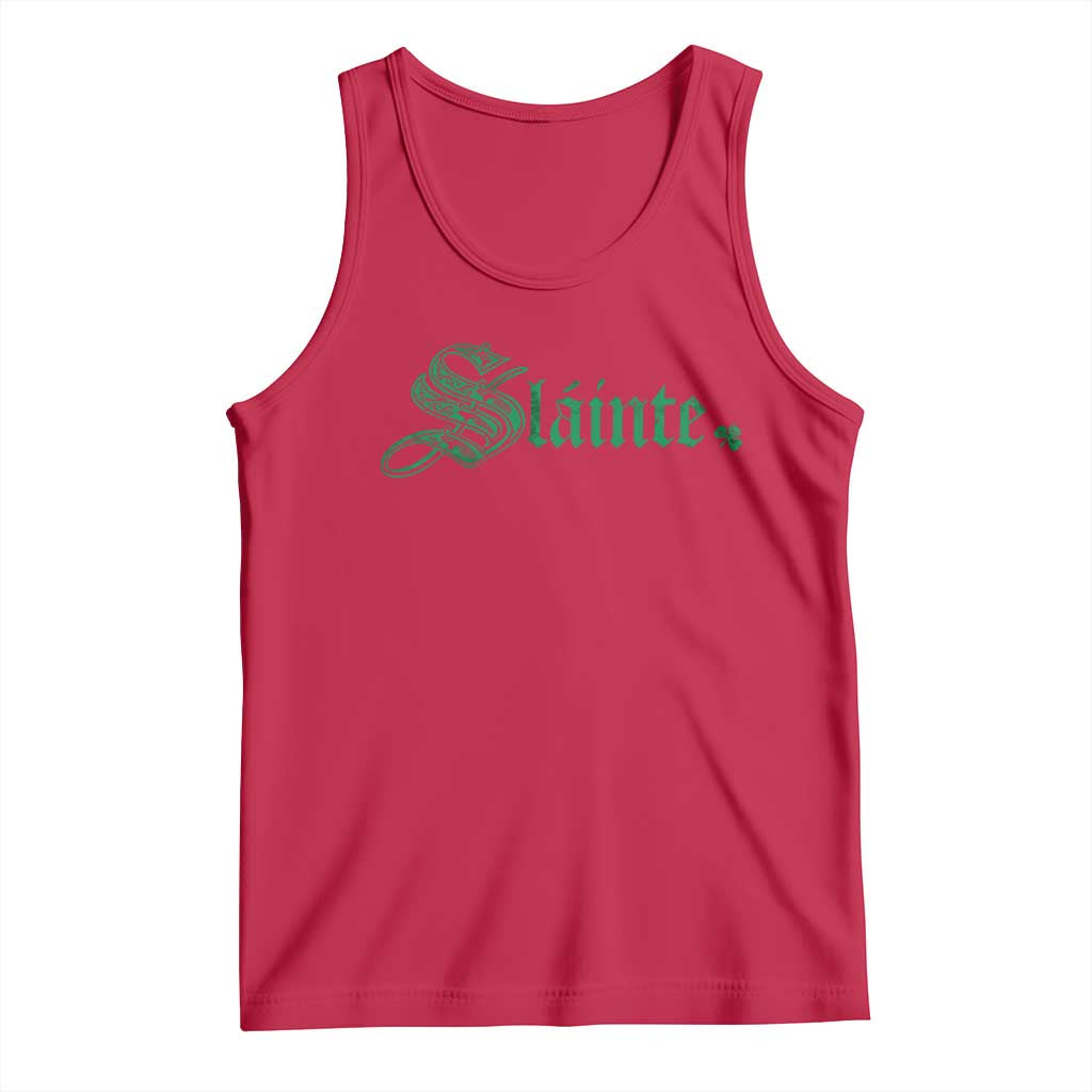 Irish Tank Top Slainte Cheers Good Health Ireland TS09 Red Print Your Wear