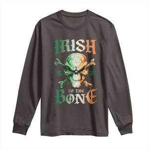 Irish Pride Long Sleeve Shirt Irish To The Bone TS09 Dark Chocolate Print Your Wear