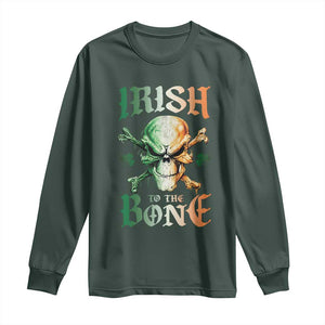 Irish Pride Long Sleeve Shirt Irish To The Bone TS09 Dark Forest Green Print Your Wear