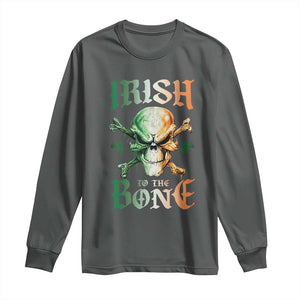 Irish Pride Long Sleeve Shirt Irish To The Bone TS09 Dark Heather Print Your Wear