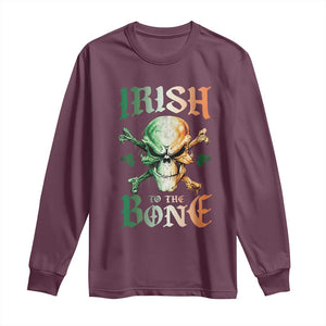 Irish Pride Long Sleeve Shirt Irish To The Bone TS09 Maroon Print Your Wear