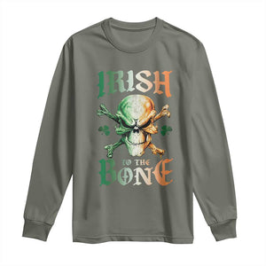 Irish Pride Long Sleeve Shirt Irish To The Bone TS09 Military Green Print Your Wear