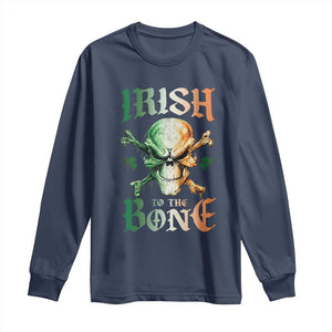 Irish Pride Long Sleeve Shirt Irish To The Bone TS09 Navy Print Your Wear