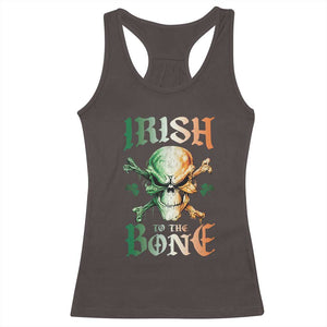 Irish Pride Racerback Tank Top Irish To The Bone TS09 Dark Chocolate Print Your Wear
