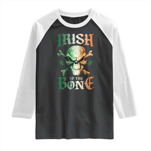 Irish Pride Raglan Shirt Irish To The Bone TS09 Black White Print Your Wear