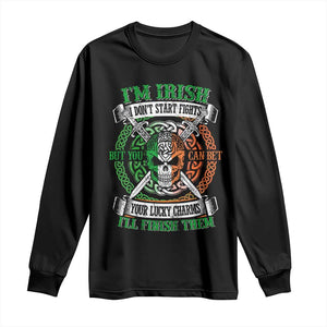 Irish Pride Long Sleeve Shirt You Can Bet Your Lucky Charms I'll Finish Them TS09 Black Print Your Wear