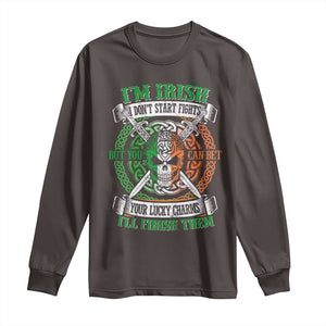 Irish Pride Long Sleeve Shirt You Can Bet Your Lucky Charms I'll Finish Them TS09 Dark Chocolate Print Your Wear