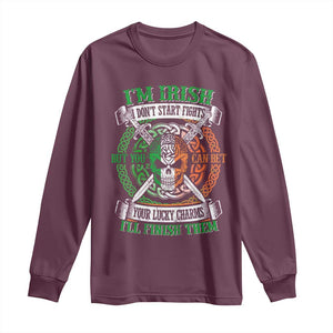 Irish Pride Long Sleeve Shirt You Can Bet Your Lucky Charms I'll Finish Them TS09 Maroon Print Your Wear