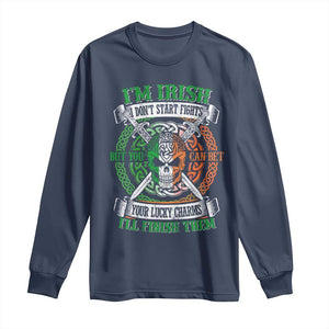 Irish Pride Long Sleeve Shirt You Can Bet Your Lucky Charms I'll Finish Them TS09 Navy Print Your Wear